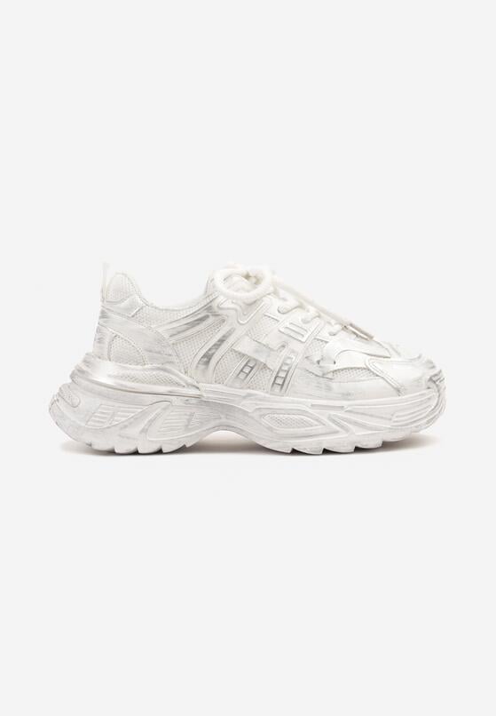 Białe Sneakersy na Grubej Podeszwie Ozdobione Tłoczeniem Viarllis 4