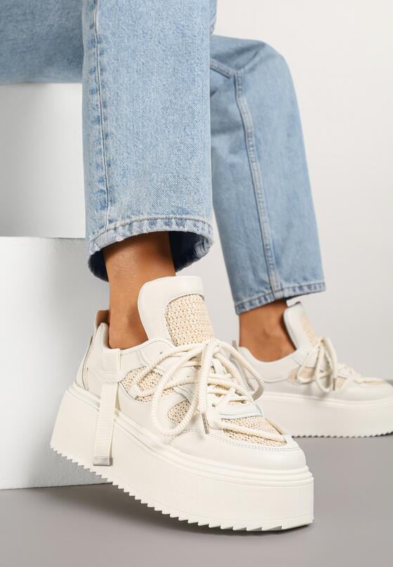 Sneakers Bej cu alb 1