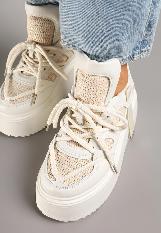 Sneakers Bej cu alb 3