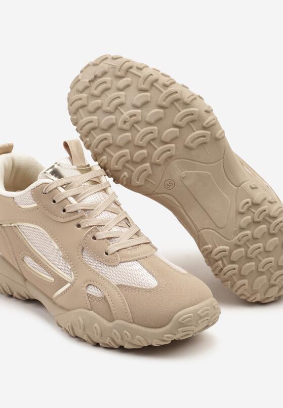 Ciemnobeżowe Sneakersy z Ozdobnym Tłoczeniem Pilliana 6
