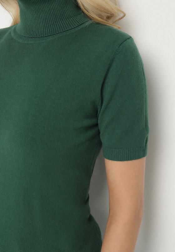 Pulover pe gât Verde închis 5