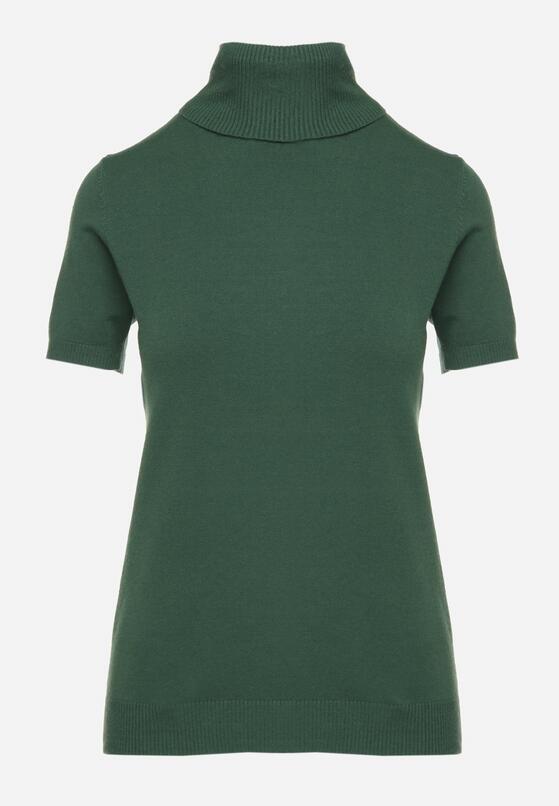 Pulover pe gât Verde închis 6