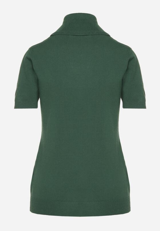 Pulover pe gât Verde închis 7