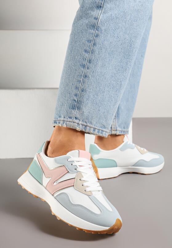 Niebiesko-Różowe Sneakersy z Geometrycznym Wzorem Zdivaria 1