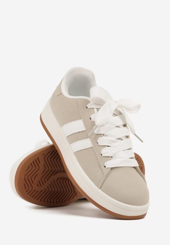 Beżowe Sneakersy z Dwoma Paskami Galtewi 5