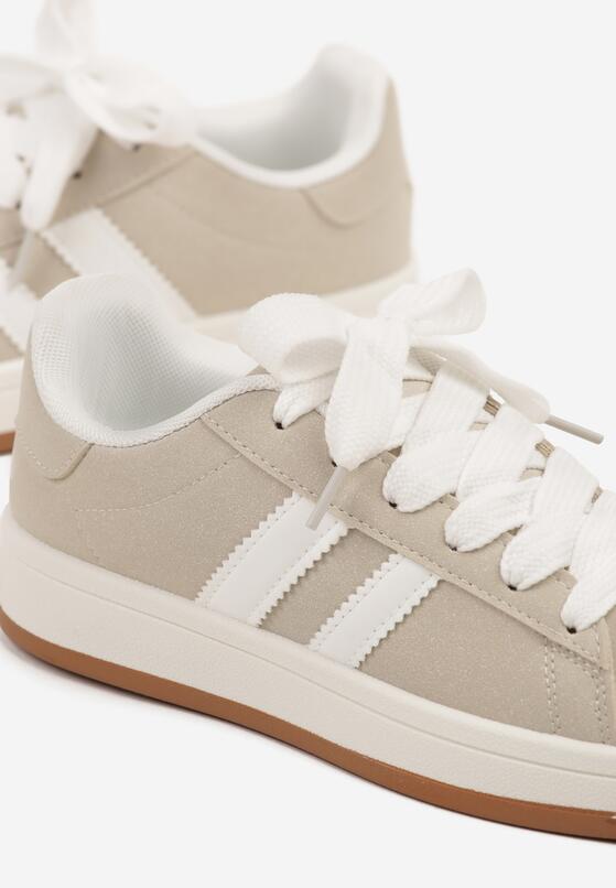 Beżowe Sneakersy z Dwoma Paskami Galtewi 6