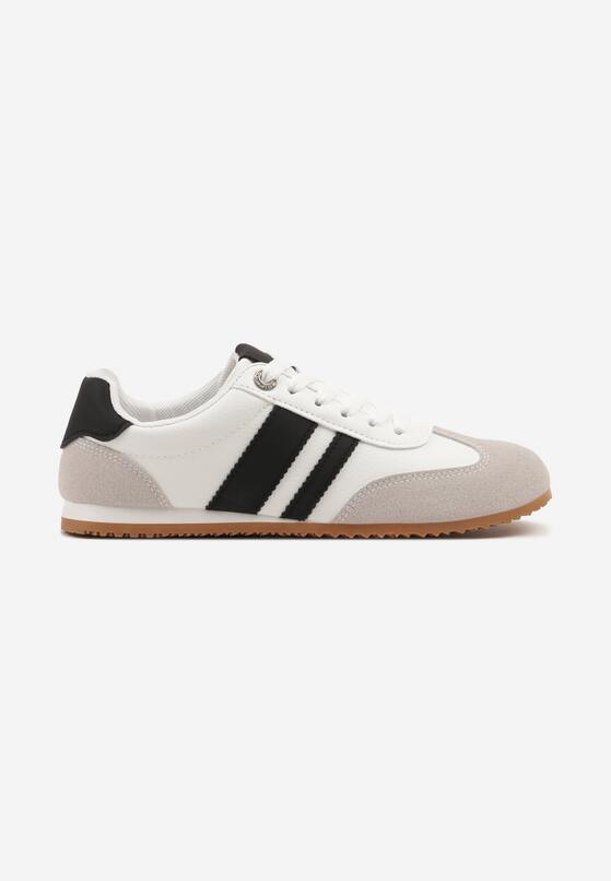 Białe Sneakersy Ozdobione Paskami Amoissea 4