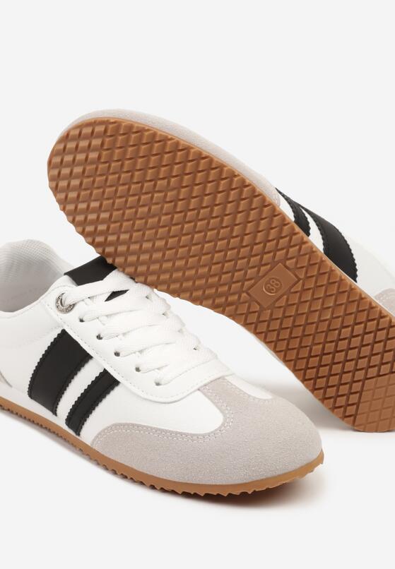 Białe Sneakersy Ozdobione Paskami Amoissea 6