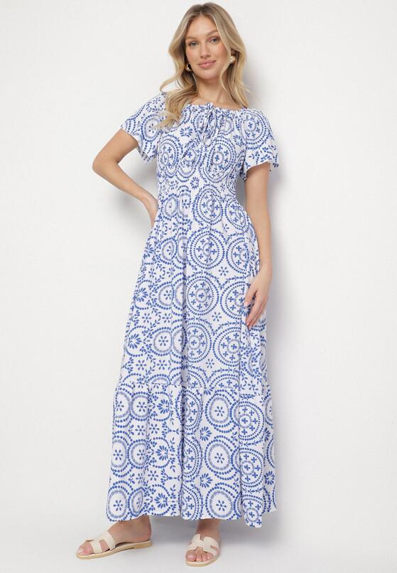 Rochie Albastră cu alb 1