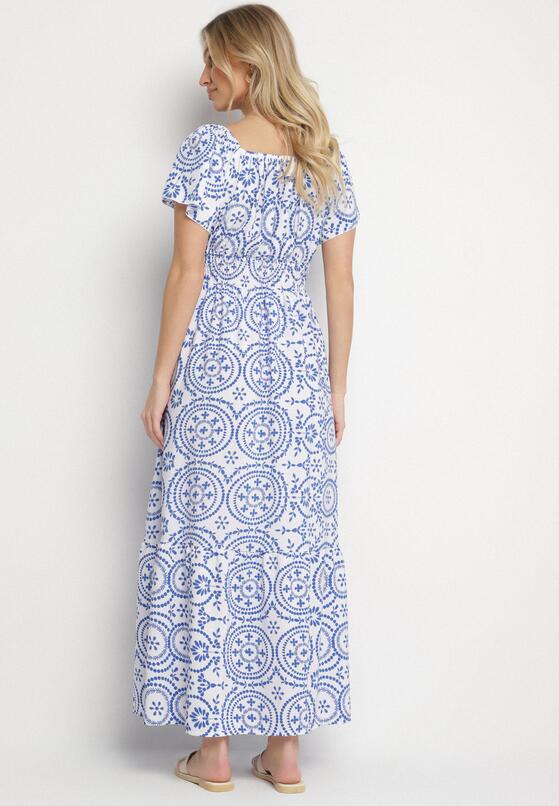 Rochie Albastră cu alb 3
