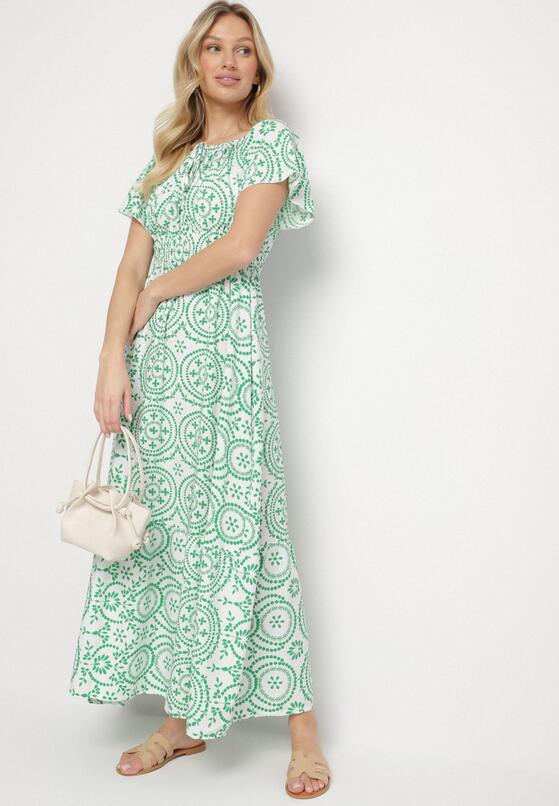 Rochie Verde cu alb 1