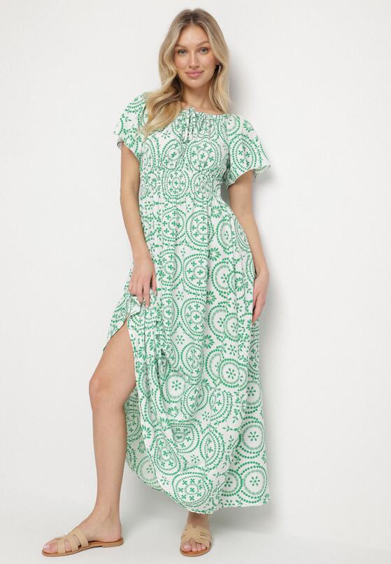 Rochie Verde cu alb 2