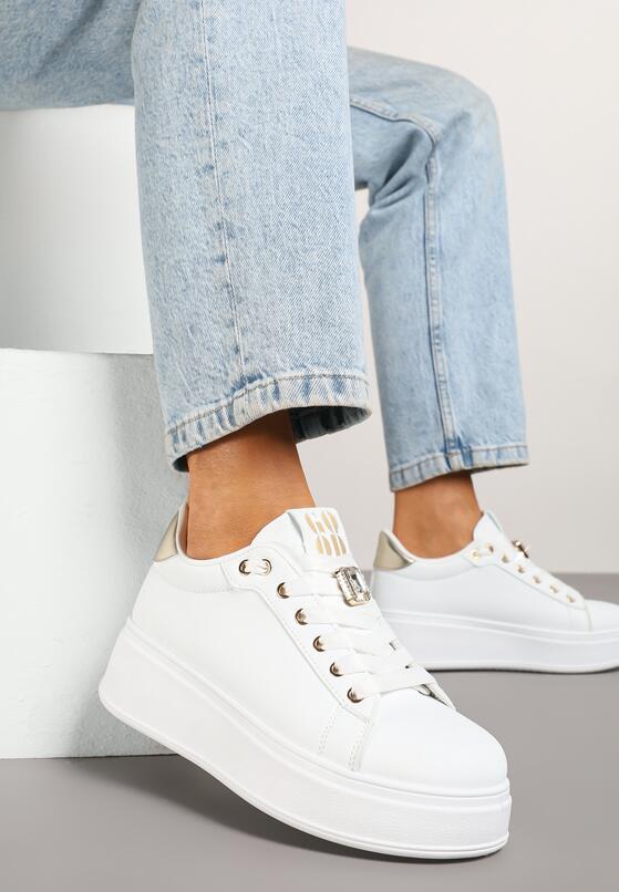 Sneakers Alb cu auriu 2