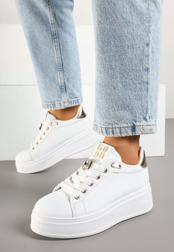 Sneakers Alb cu auriu 1