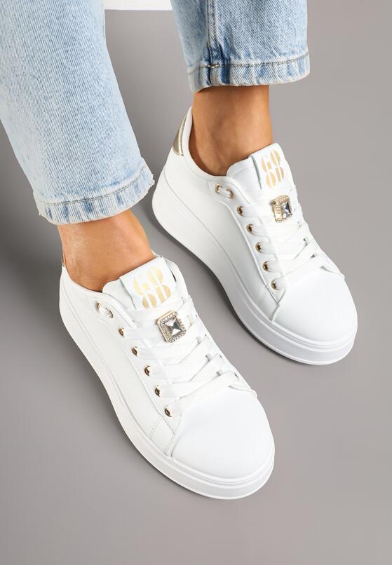 Sneakers Alb cu auriu 3
