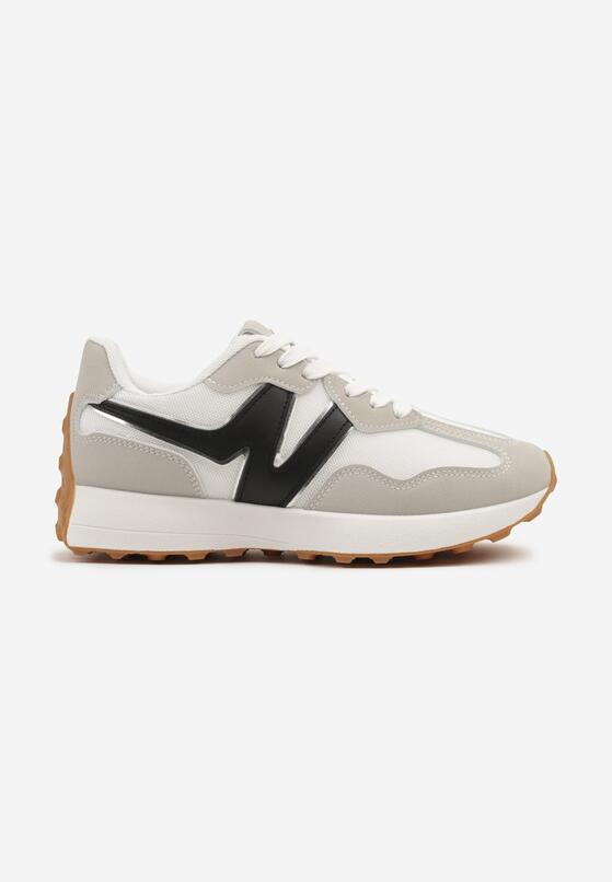 Szaro-Białe Sneakersy z Geometrycznym Wzorem Zdivaria 4