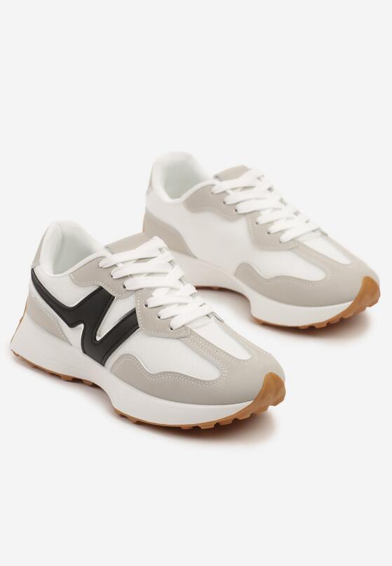 Szaro-Białe Sneakersy z Geometrycznym Wzorem Zdivaria 5