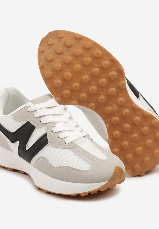 Szaro-Białe Sneakersy z Geometrycznym Wzorem Zdivaria 6