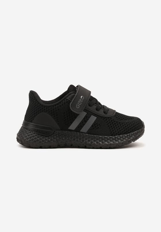Czarne Buty Sportowe Sneakersy Ozdobione Paskami Desenna 1