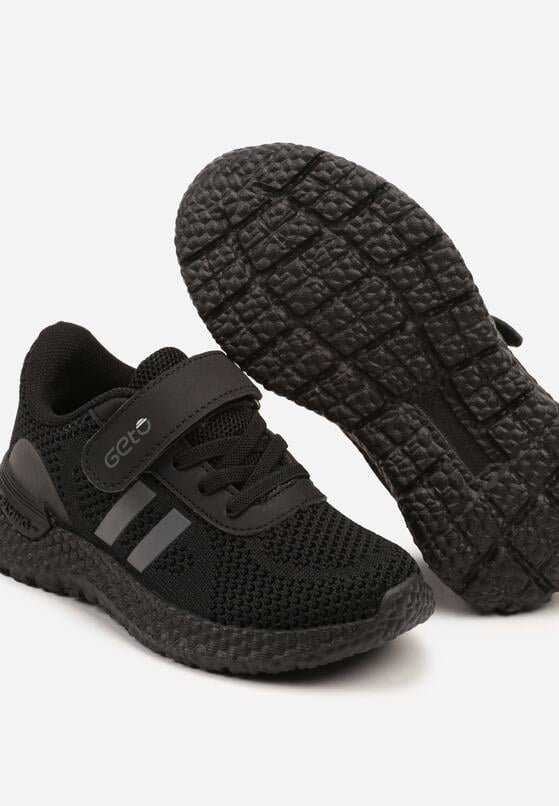 Czarne Buty Sportowe Sneakersy Ozdobione Paskami Desenna 3