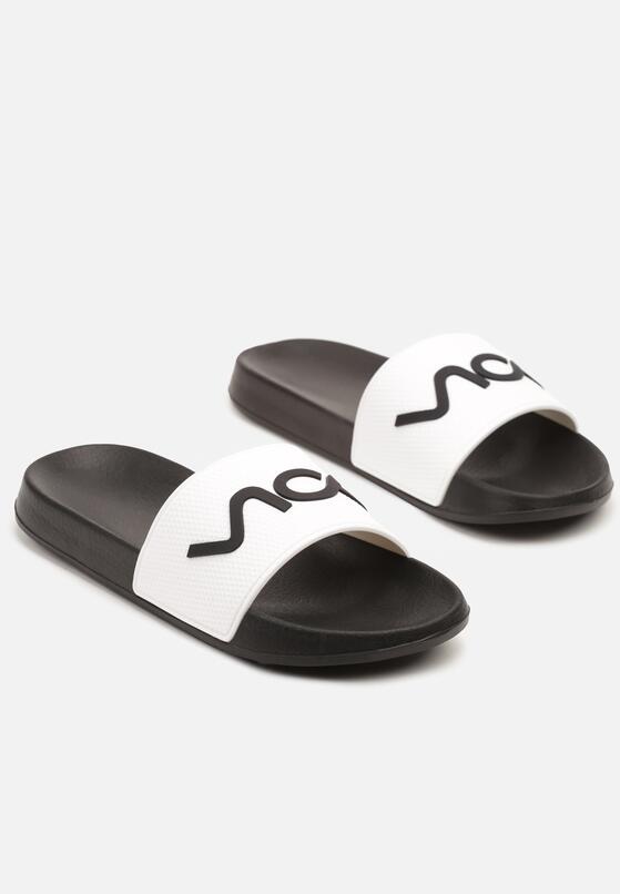 Papuci Alb cu negru 2