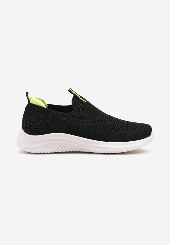 Czarno-Zielone Wsuwane Buty Sportowe Sneakersy z Siateczki na Piankowej Podeszwie Eldriva 1