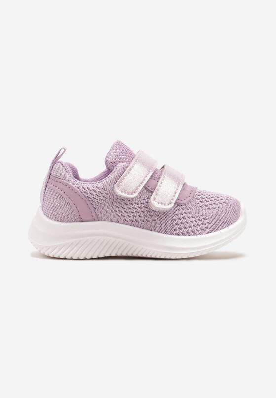 Fioletowe Buty Sportowe Sneakersy z Siateczki Zapinane na Rzepy Karival 1