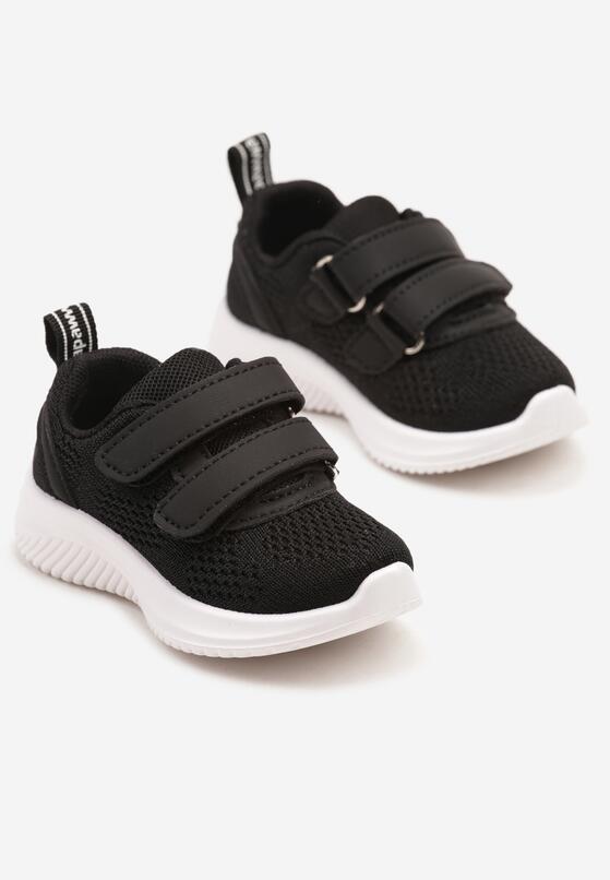 Czarne Buty Sportowe Sneakersy z Siateczki Zapinane na Rzepy Karival 2