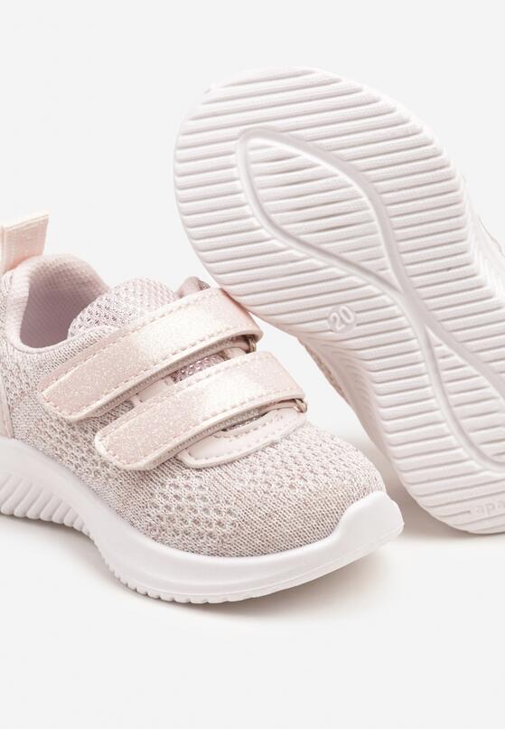 Różowe Buty Sportowe Sneakersy z Siateczki Zapinane na Rzepy Karival 3