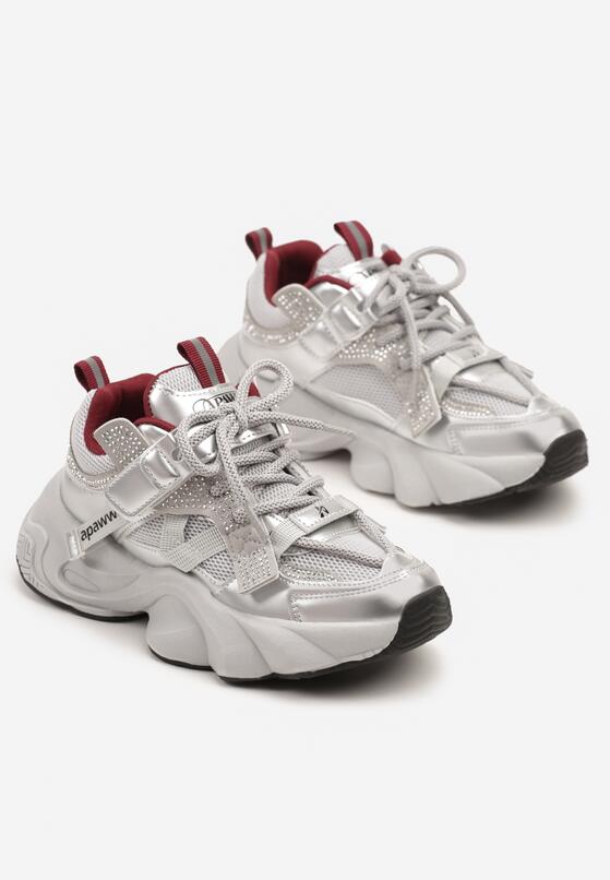 Szare Buty Sportowe Sneakersy w Stylu Streetwearowym z Rzepem Ediriva 2