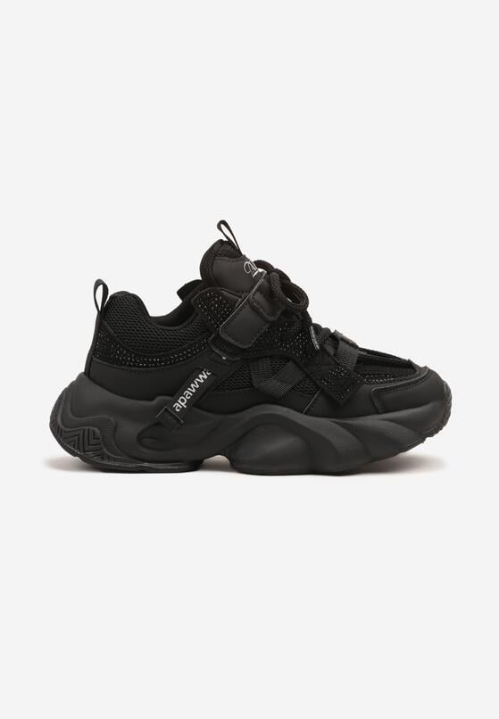 Czarne Buty Sportowe Sneakersy w Stylu Streetwearowym z Rzepem Ediriva 1