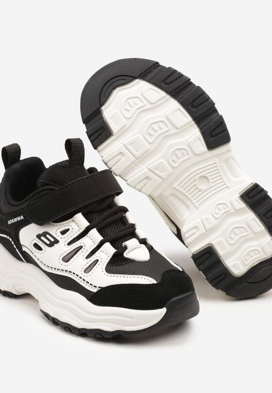 Czarne Buty Sportowe Sneakersy z Rzepem i Brokatem Ularienna 3