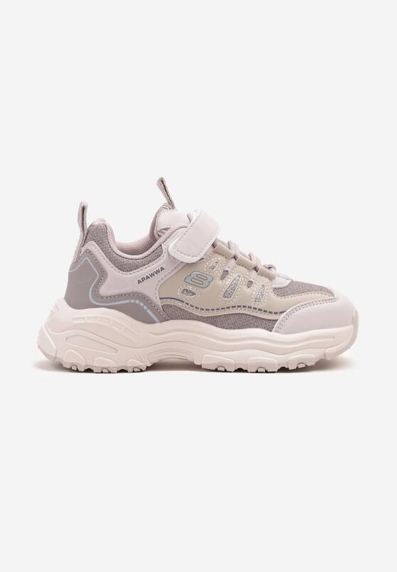 Fioletowe Buty Sportowe Sneakersy z Rzepem i Brokatem Ularienna 1