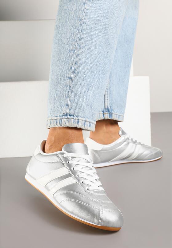 Sneakers Argintiu cu alb 2