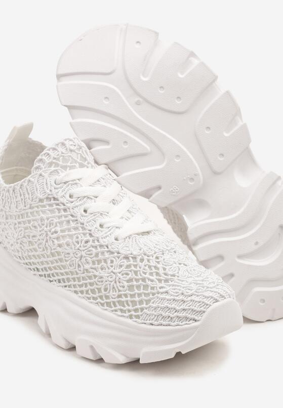Białe Sneakersy z Siateczkową Cholewką Toliriva 6