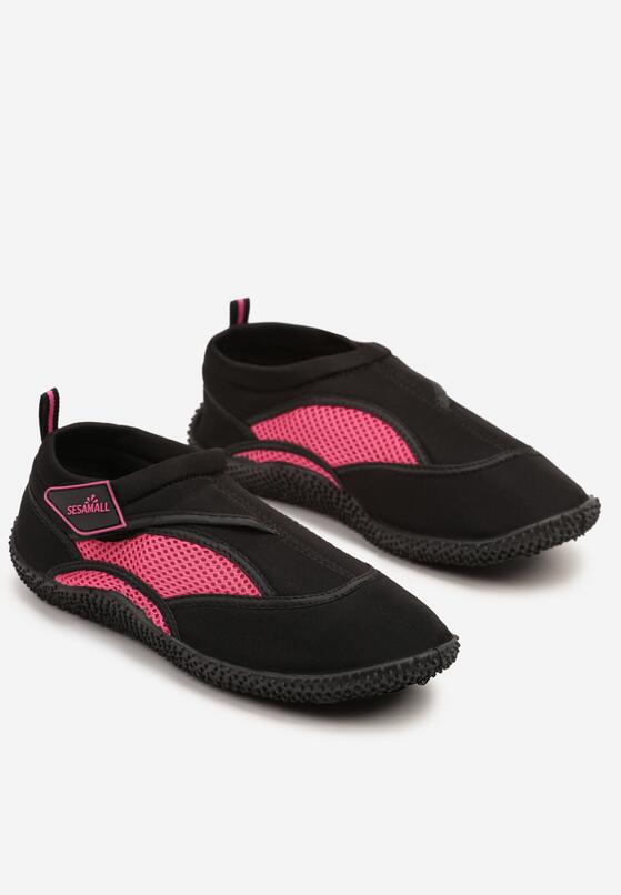 Czarno-Fuksjowe Buty Sportowe do Wody z Zapięciem na Rzep  Ellienna 5