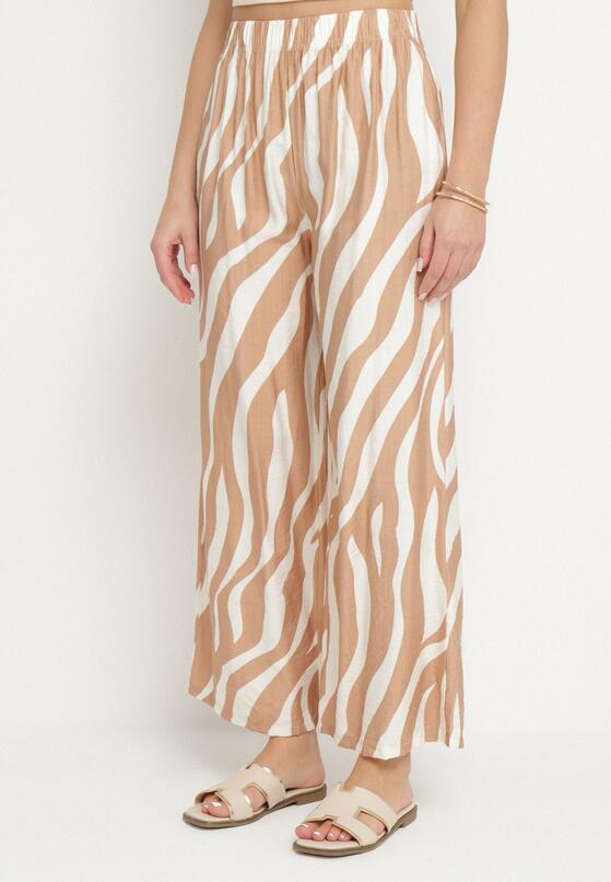 Pantaloni Bej cu alb 1