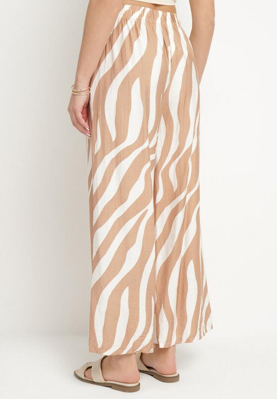 Pantaloni Bej cu alb 3