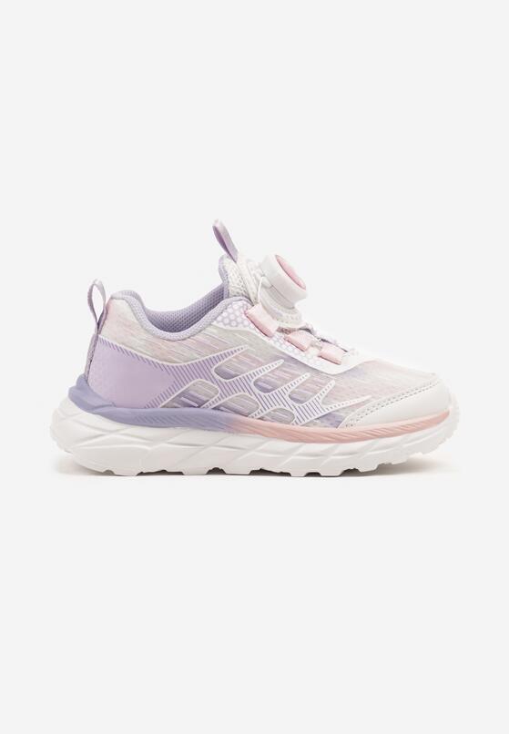 Różowo-Fioletowe Buty Sportowe Sneakersy Ozdobione Geometrycznym Wzorem Ulandiela 1