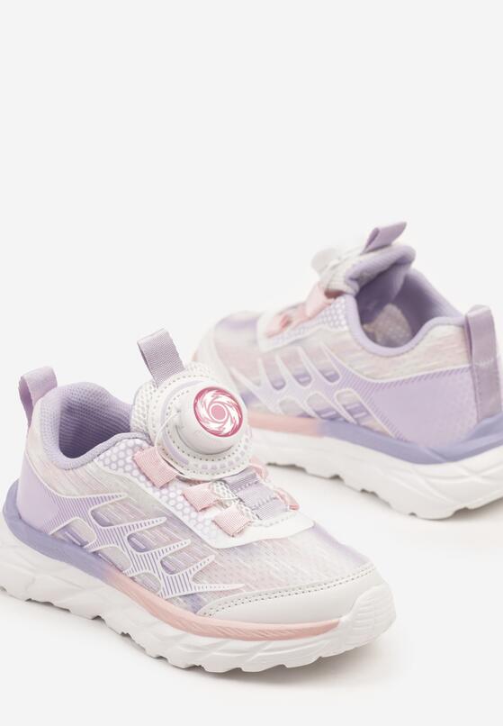 Różowo-Fioletowe Buty Sportowe Sneakersy Ozdobione Geometrycznym Wzorem Ulandiela 3