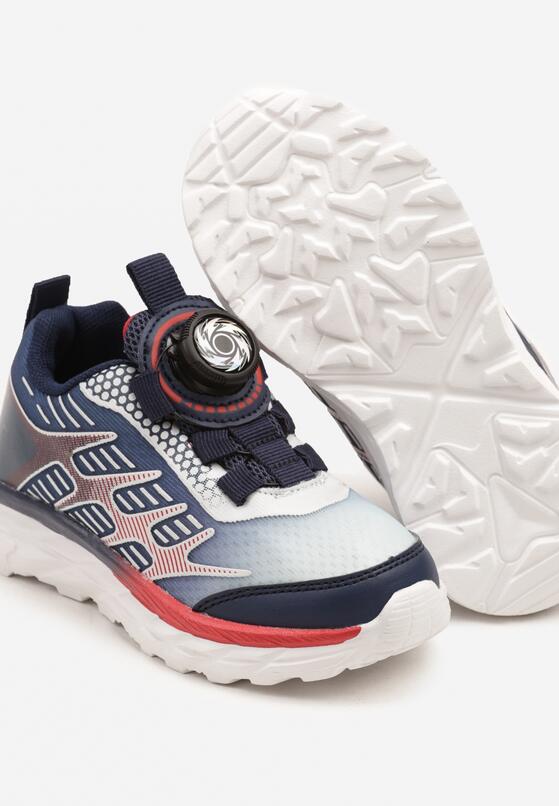 Niebiesko-Czerwone Buty Sportowe Sneakersy Ozdobione Geometrycznym Wzorem Ulandiela 3