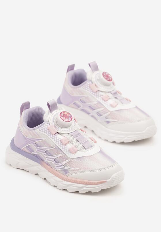 Różowo-Fioletowe Buty Sportowe Sneakersy z Geometrycznym Wzorem Ulielis 2