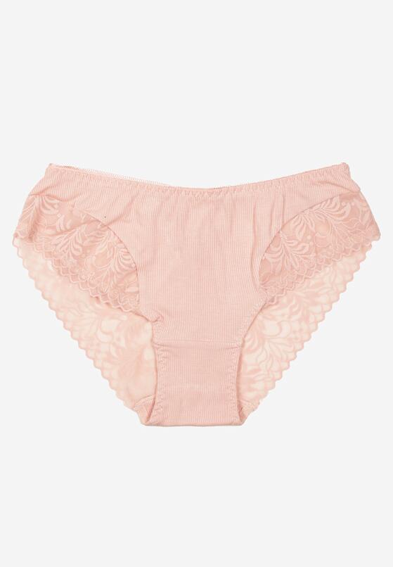 Różowe Majtki Figi z Bawełny z Koronkowymi Wstawkami Arrisianne 1