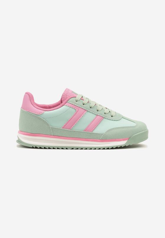 Jasnozielone Sneakersy Ozdobione Paskami Eranelia 4