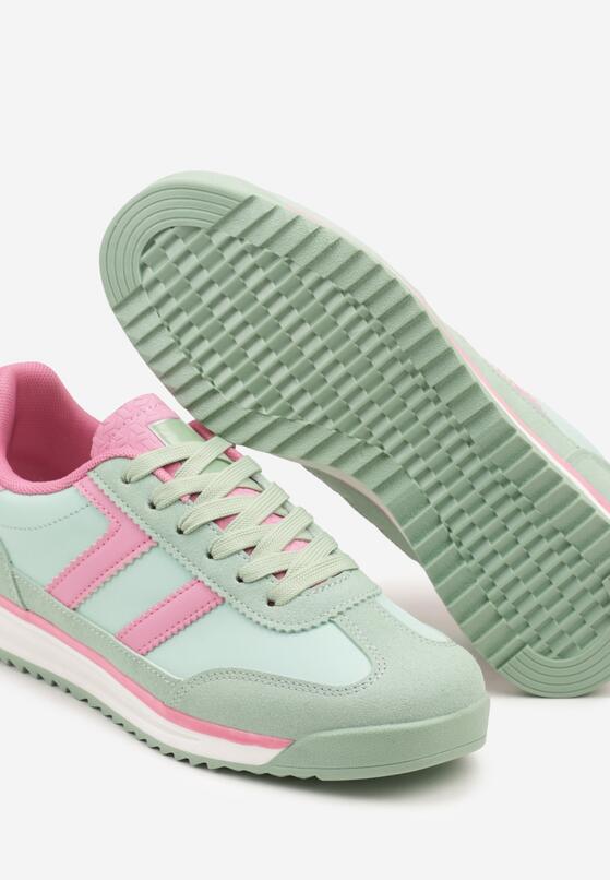 Jasnozielone Sneakersy Ozdobione Paskami Eranelia 6