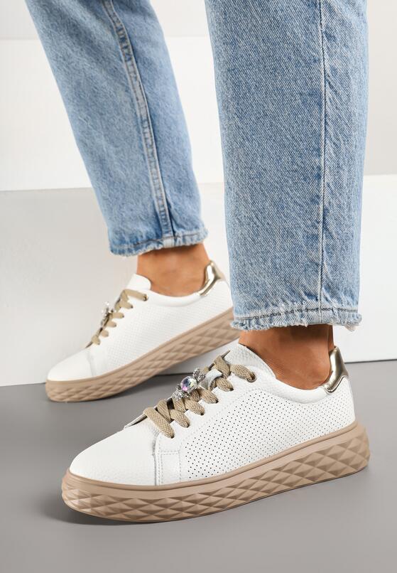 Sneakers Alb cu auriu 2