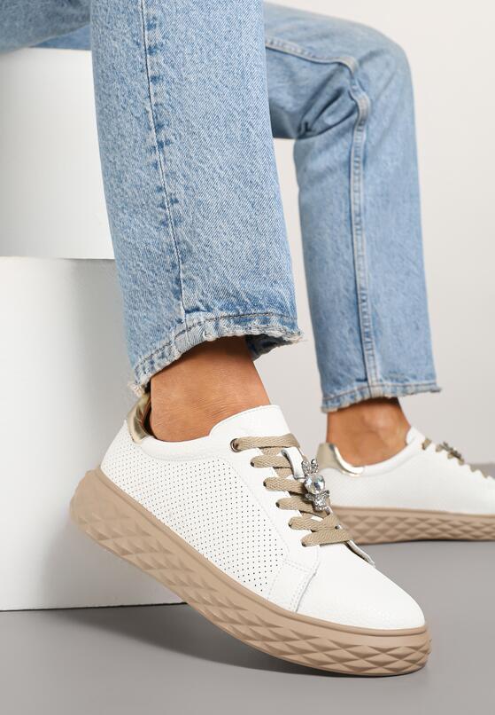 Sneakers Alb cu auriu 1