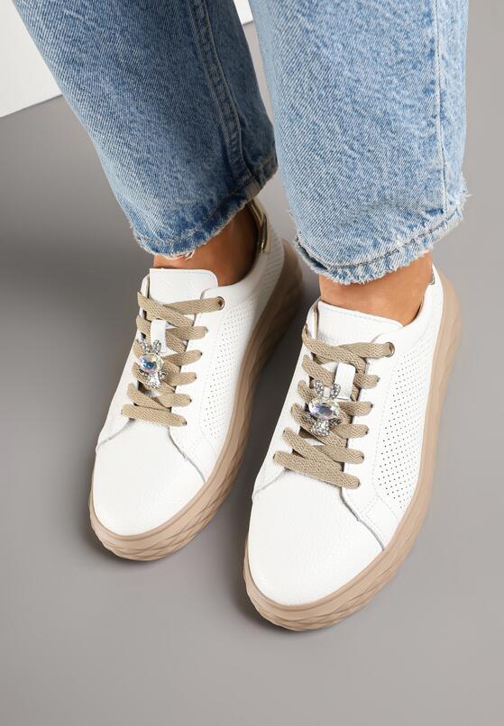 Sneakers Alb cu auriu 3