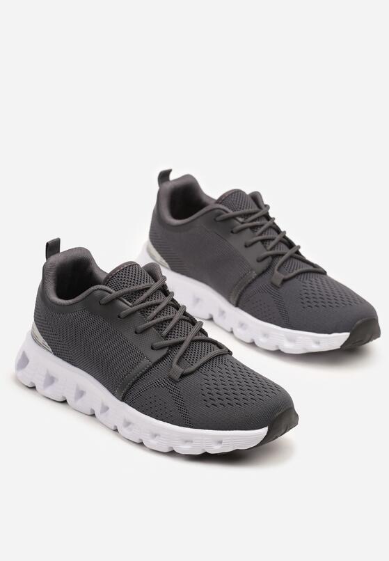 Szare Buty Sportowe Sneakersy na Płaskiej Podeszwie ze Sznurowaniami Christama 2
