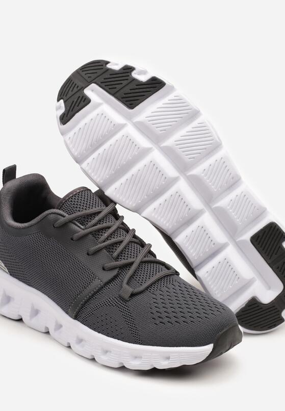 Szare Buty Sportowe Sneakersy na Płaskiej Podeszwie ze Sznurowaniami Christama 3